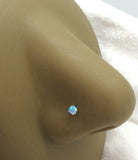 22G Opal White Pink Blue Green Nose Stud L Shape Nose Ring Jewelry Pin Earring 22 Gauge