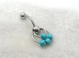 14G Turquoise Bead VCH Jewelry Clit Hood Ring