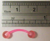 Pink Bioplast Surgical Plastic Flexible VCH Jewelry Clit Metal Sensitive Hood Bar 14g - I Love My Piercings!