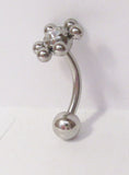 Surgical Steel Flower Balls Clear CZ VCH Clitoral Cit Hood Ring 14 gauge 14g - I Love My Piercings!