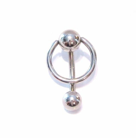 Surgical Steel Hoop Dangle Barbell Bar VCH Jewelry Clit Clitoral Hood Ring 14 gauge 14g - I Love My Piercings!