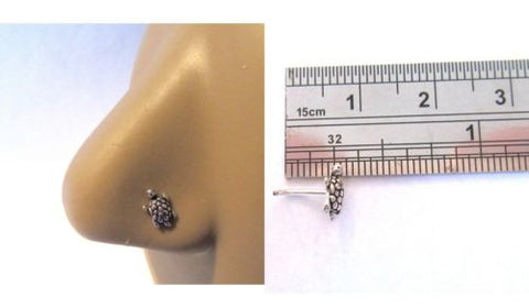 Sterling Silver Nose Stud Pin Ring Bent L Shape Post Turtle 20g 20 gauge - I Love My Piercings!