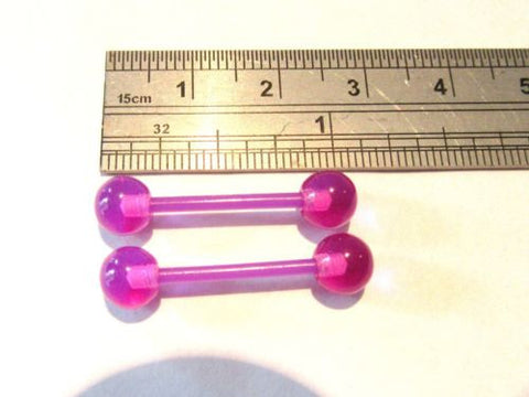 Purple Jello Balls No Metal Sensitive Allergy Nipple 14 gauge 14g Bioplast - I Love My Piercings!