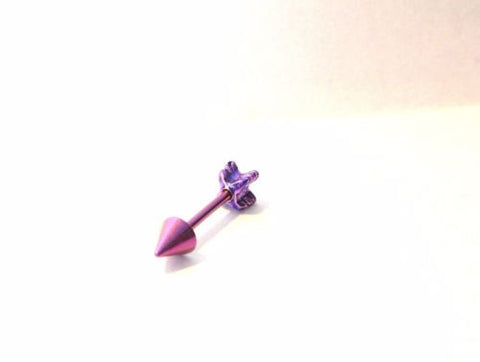 Purple Titanium Arrow Lip Cartilage Tragus Helix Conch Bar Ring Stud 16 gauge - I Love My Piercings!