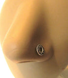 Sterling Silver Nose Stud Pin Ring Bent L Shape Post Ornate Hoop 20g 20 gauge - I Love My Piercings!