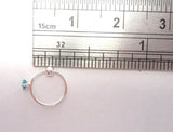 Sterling Silver Aqua Crystal Solitaire Ear Cartilage Hoop Ring 20 gauge 20g 7 mm - I Love My Piercings!