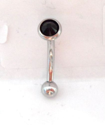 5 mm Flat Top Black CZ Crystal Vertical Clitoral Hood VCH Jewelry Curved Genital 14g - I Love My Piercings!