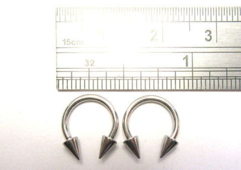 Pair Surgical Steel Horse Shoes Horseshoes Spikes Cartilage Rings 16 gauge 16g - I Love My Piercings!