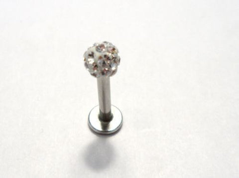 Cartilage Lip Earring Clear Crystal Cluster Gem Ball Stud Post 14 gauge 8 mm - I Love My Piercings!