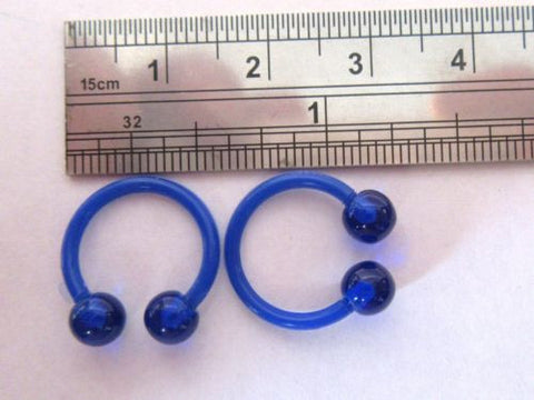 Blue No Metal Allergy Sensitive Retainers Horseshoes Hoops Balls 14 gauge 14g - I Love My Piercings!