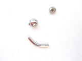 4 mm Flat Top Gold CZ Glitter Vertical Clitoral Hood VCH Jewelry Curved Genital 14 gauge - I Love My Piercings!