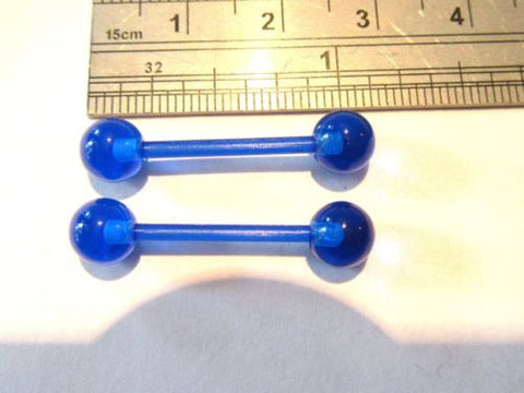Dark Blue Jello Balls No Metal Sensitive Allergy Nipple 14 gauge 14g Bioplast - I Love My Piercings!