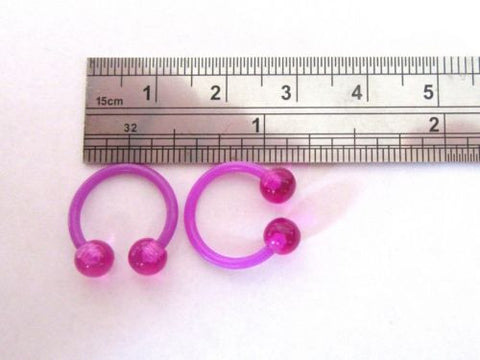 Purple No Metal Allergy Sensitive Retainers Horseshoes Hoops Balls 14 gauge 14g - I Love My Piercings!