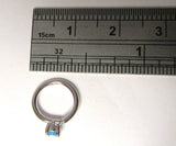 Surgical Steel Solitaire Aqua CZ Crystal Nose Nostril Hoop Ring 16 gauge 16g - I Love My Piercings!