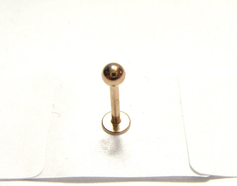 Rose Gold Titanium Flat Back Ball Stud Post Ring 16 gauge 16g 8 mm Length - I Love My Piercings!