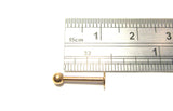 Rose Gold Titanium Flat Back Ball Stud Post Ring 16 gauge 16g 10 mm Length - I Love My Piercings!