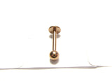 Rose Gold Titanium Flat Back Ball Stud Post Ring 16 gauge 16g 8 mm Length - I Love My Piercings!