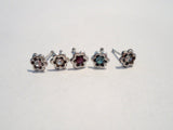 5 Pc CZ Flower Crystal Nose Studs Bones Ball End Straight Posts Pin 22 gauge 22g - I Love My Piercings!