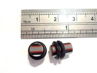 Pair 2 pieces Shorter Length Acrylic Ear Lobe Plugs 2 gauge 2g O rings Gray - I Love My Piercings!