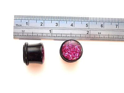 Pair 2 pieces Purple Glitter Sparkle Single Flare Plugs 1/2 inch - I Love My Piercings!