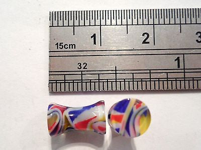 Pair COLORFUL Double Flare Ear Lobe Plugs 6 gauge 6g - I Love My Piercings!