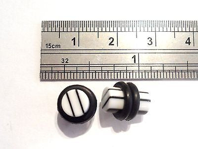 Pair 2 pieces Shorter Length Acrylic Ear Lobe Plugs 2 gauge 2g O rings Black - I Love My Piercings!