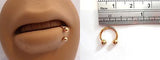 Gold Titanium Lip Ring Bottom Side Half Hoop Horseshoe 16 gauge 16g - I Love My Piercings!