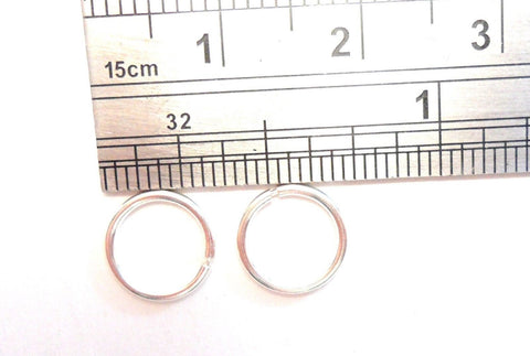 Pair Sterling Silver Cartilage Seamless Hoop Ring Bar 18 gauge 18g 7 mm diameter - I Love My Piercings!