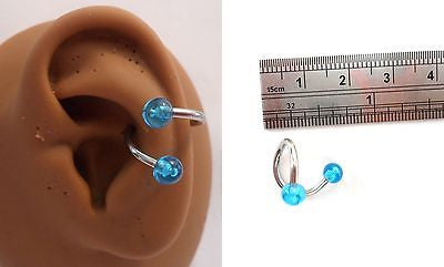 Surgical Stainless Steel Twist Wrap Conch Ring Hoop 14 gauge 14g Blue - I Love My Piercings!