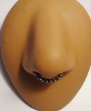 Black Crystal Nose Septum Clicker Ring Hoop 7mm Straight Post 14 gauge 14g - I Love My Piercings!