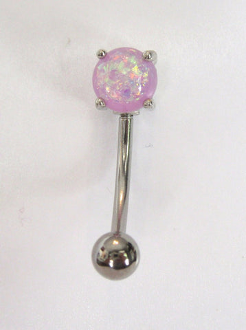 Surgical Steel Curved Barbell Bar Purple Opalite VCH Jewelry Vertical Hood Clit Hood - I Love My Piercings!