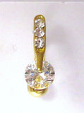 18k Gold Plated Clear Crystal VCH Clitoral Clit Hood 14 gauge 14g