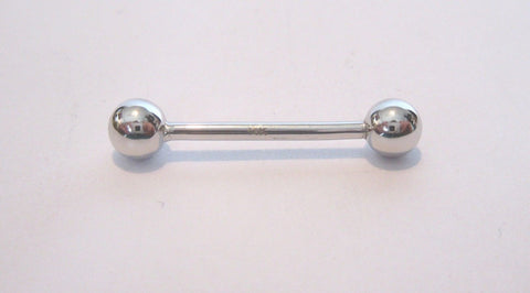 14K White Gold Straight Barbell 5 mm Balls 5/8 inch Length 14 gauge 14g - I Love My Piercings!