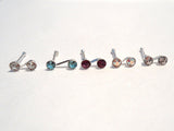 5 Piece CZ Double Gem Swirl Nose Bones Ball End Studs Pins Posts 22 gauge 22g - I Love My Piercings!