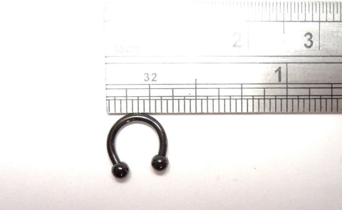 Black Titanium 6mm Smaller Little Tiny Horseshoe Ring Cartilage Hoop 16 gauge - I Love My Piercings!