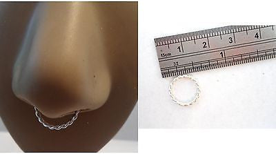 Coiled Enamel Non Tarnish Septum Hoop Ring 16 gauge 16g Silver 10mm Diameter - I Love My Piercings!