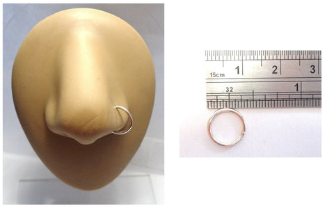 Sterling Silver Nose Seamless No Ball Hoop Ring 18 gauge 18g 10 mm diameter - I Love My Piercings!