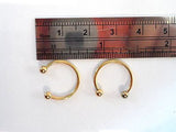Gold Titanium Horseshoe Earrings Half Hoop 16 gauge 16g 12mm diameter - I Love My Piercings!