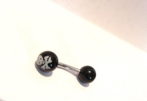 Surgical Steel Skull Crossbones Barbell VCH Jewelry Clit Clitoral Hood Ring 14 gauge 14g - I Love My Piercings!