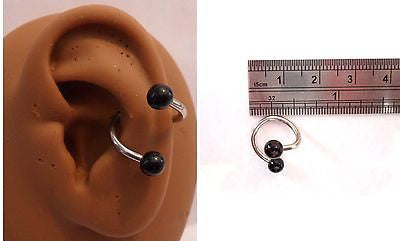 Surgical Stainless Steel Twist Wrap Conch Ring Hoop 14 gauge 14g Black - I Love My Piercings!