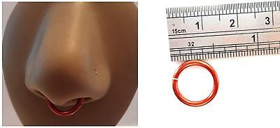 Enamel No Tarnish No Ball Nose Septum Piercing Jewelry Hoop 14 gauge 14g Amber - I Love My Piercings!