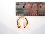 Nose Ring SEPTUM Nostril Gold Half Hoop Circular 14 gauge 14g 10mm diameter - I Love My Piercings!