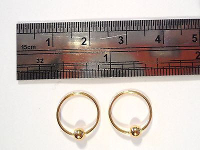 Pair GOLD TITANIUM Earrings Captives 20 gauge 20g 10mm - I Love My Piercings!