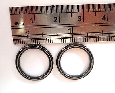 Black Titanium Segments Earrings Hoops Barbells 12g 12 gauge 12mm Diameter - I Love My Piercings!