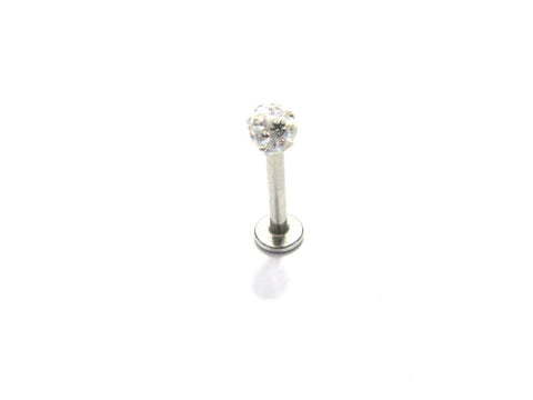 Cartilage Lip Labret Earring Clear Crystal Cluster Gem Ball Stud 14 gauge 10 mm - I Love My Piercings!