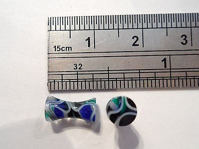 Pair COLORFUL Double Flare Ear Lobe Plugs 8 gauge 8g - I Love My Piercings!