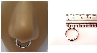 Stainless Steel Segment Hoop Septum Ring 12 gauge 12g 1/2 inch diameter - I Love My Piercings!