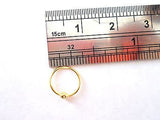 Gold Titanium Plated Nose Hoop Ring Ball Attached 22 gauge 22g 7mm Diameter - I Love My Piercings!