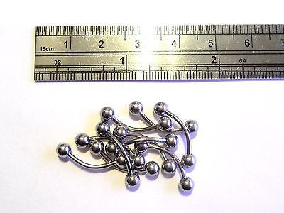 10 Curved STEEL Piercing Rings 16 gauge 16G 7/16 INCH - I Love My Piercings!