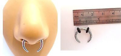 Surgical Steel Hoop Pincher Round Tapered Septum Nose Ring 10 gauge 10g - I Love My Piercings!